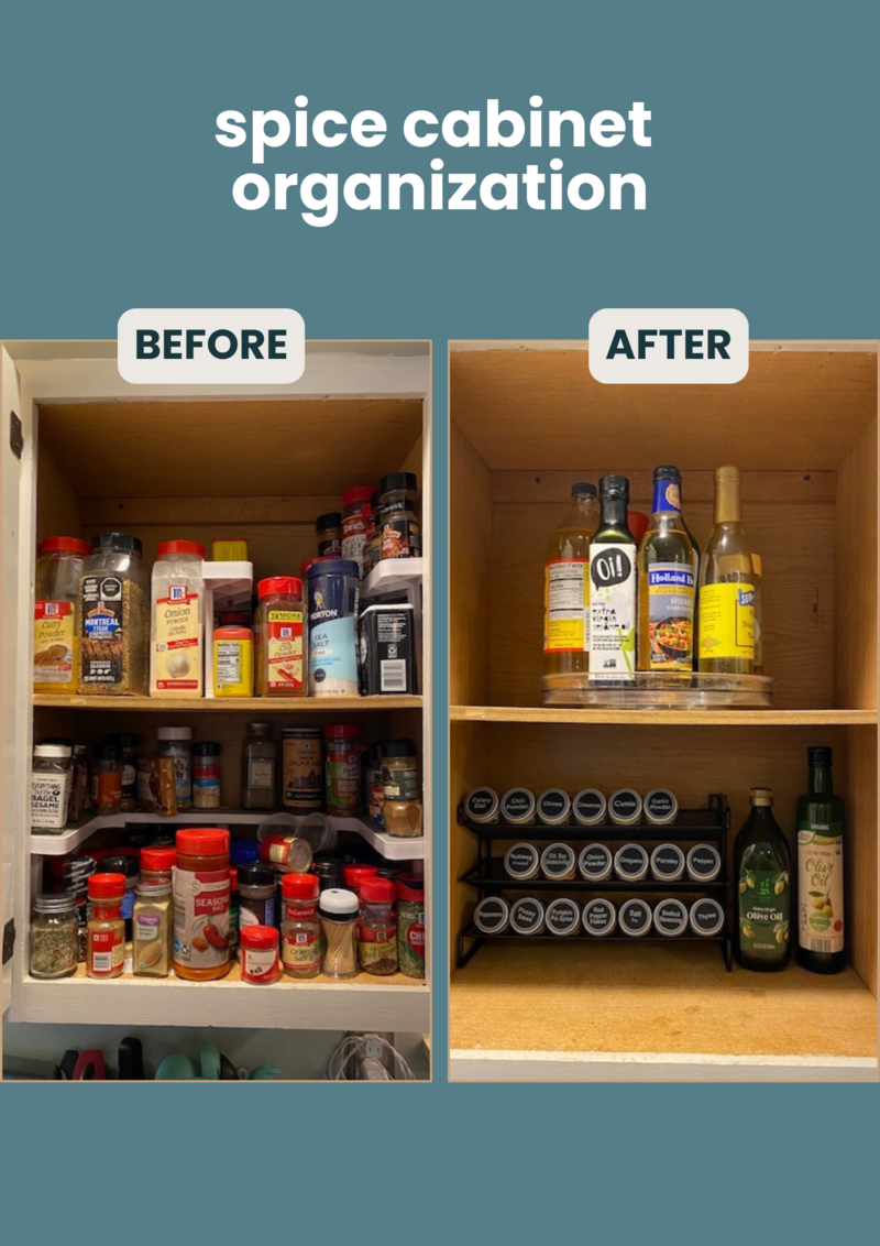 home organization for a spice cabinet