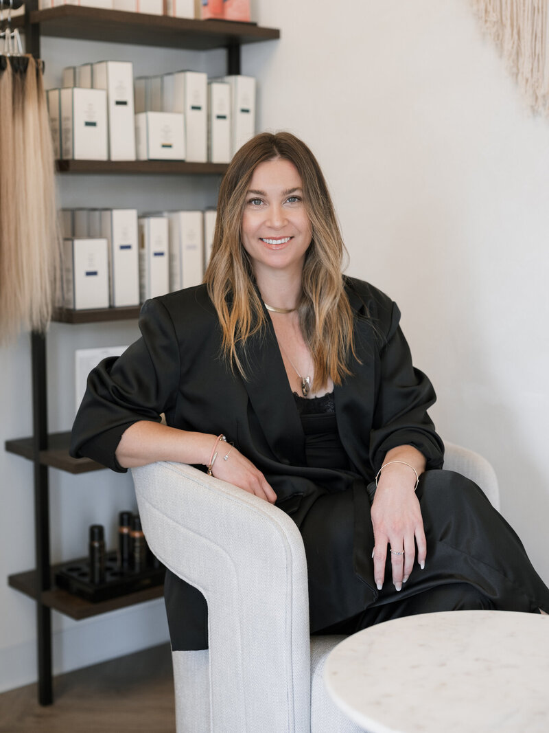 hair stylist team member at upscale hair salon