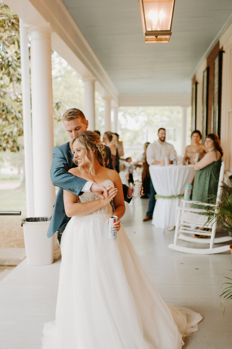 bride and groom doing first dance at their elopement in charlottesville virginia