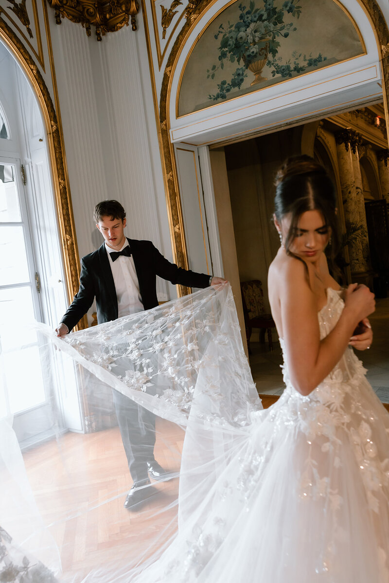 A joyful couple on their wedding day, styled and coordinated by a full-service wedding planner in New Jersey and New York City, showcasing elegant floral design and seamless event execution.
