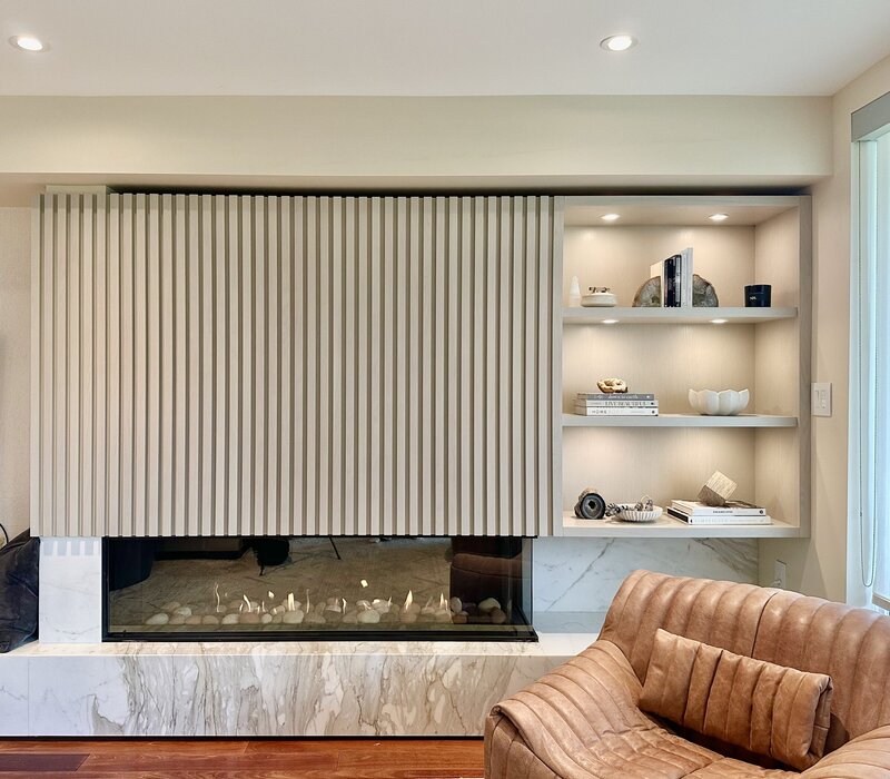 Living room renovation in Edgemont, North Vancouver by Taleah Smith Design
