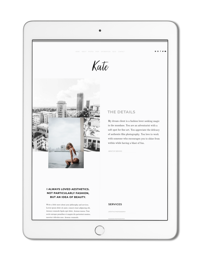 The Roar Showit Web Design Creative Website Business Template Ipad Kate   5