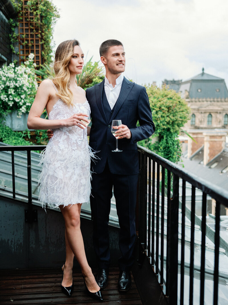 Private view, Tour Eiffel Paris with the bride and groom