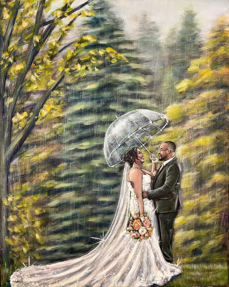 Live Wedding Painting in the rain in Mount Vernon Illinois