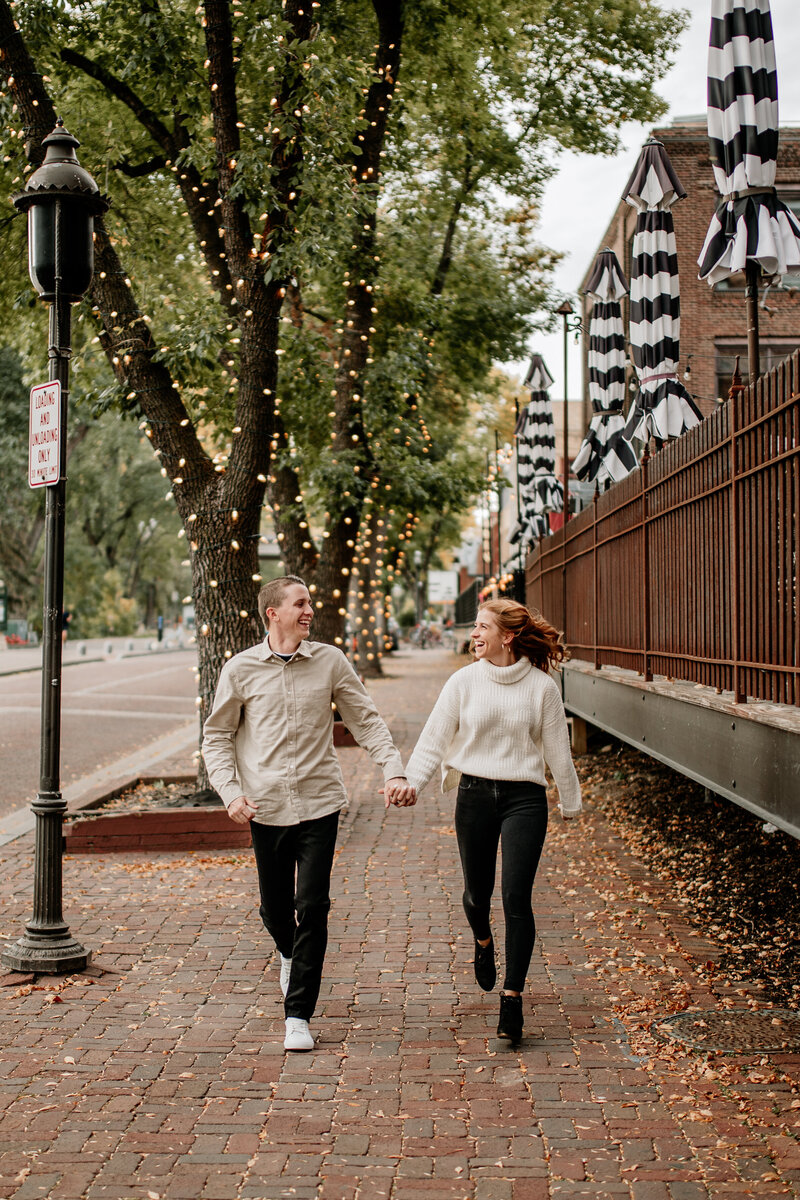 Fall engagement session along the Mississippi River in Minneapolis, Minnesota