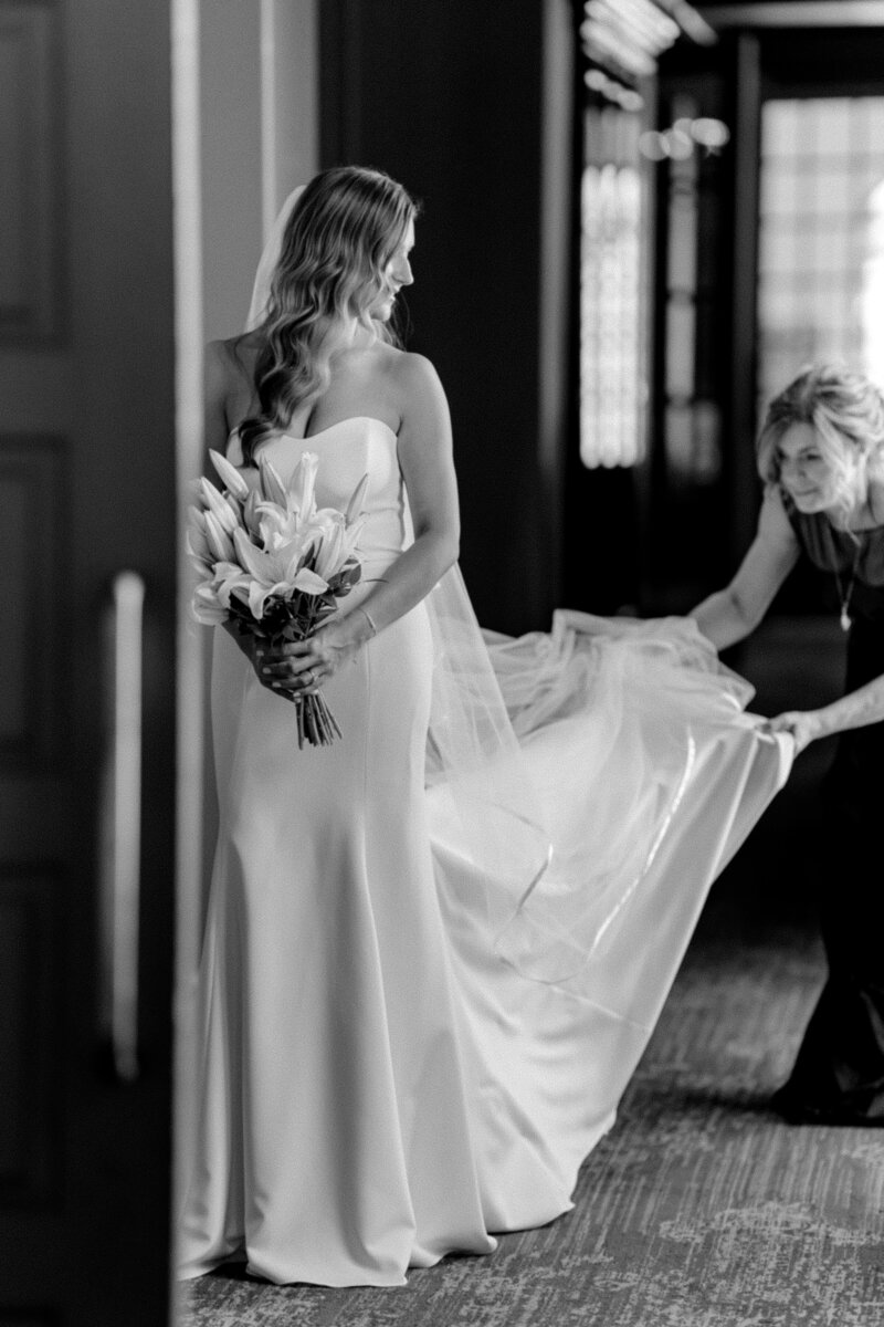 Bride Getting Ready in Bridal Suite at the Marbella Country Club