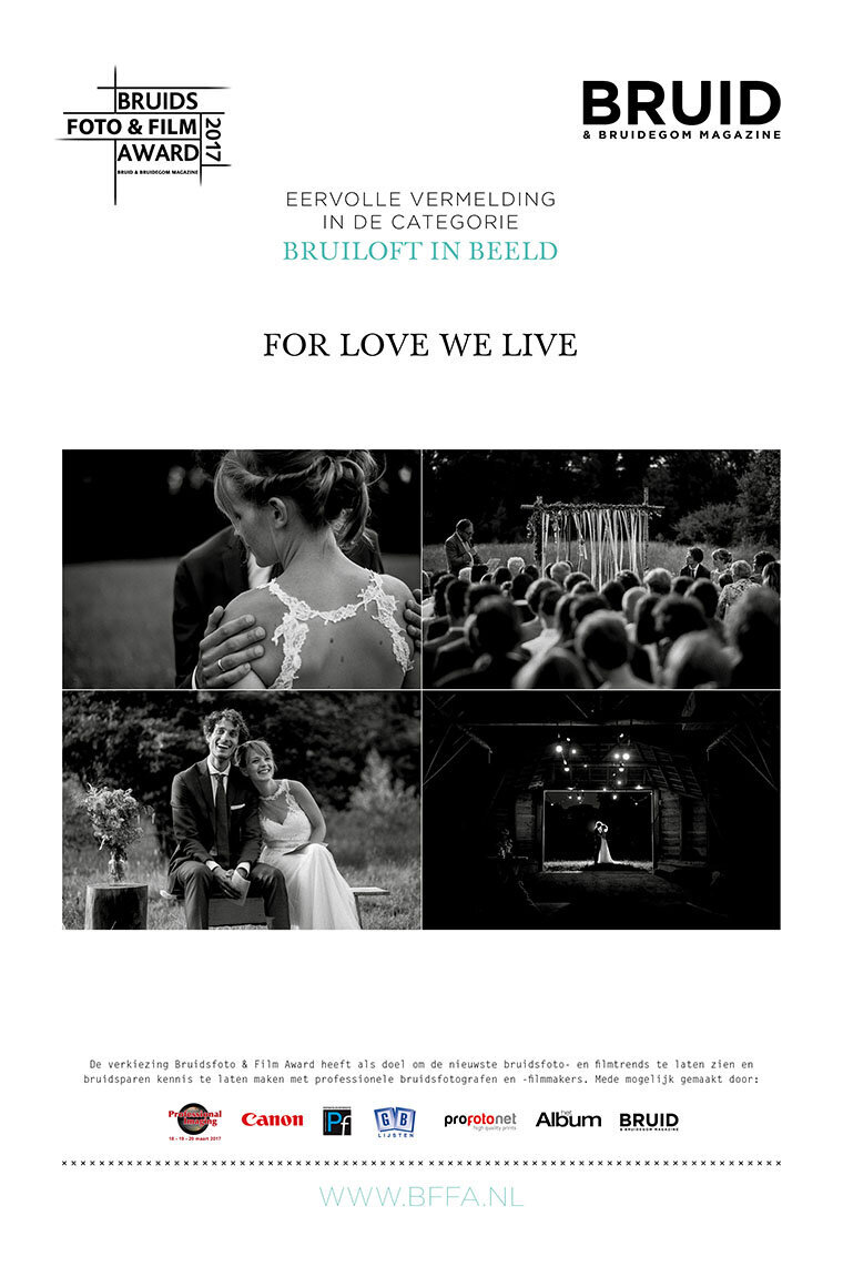Bruidsfoto award eervolle vermelding bruiloft in beeld - Beste trouwfotograaf van Nederland.jpg