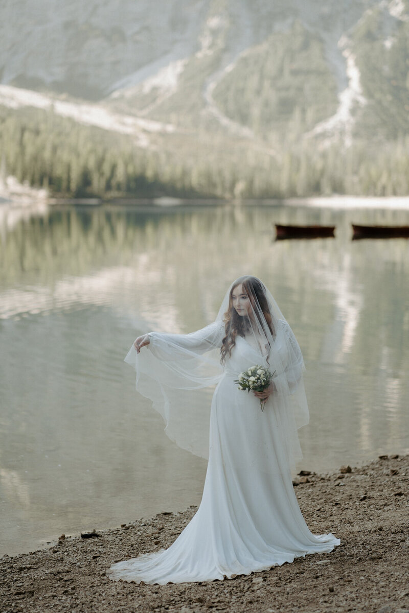 bridal portrait in the Dolomites Italy