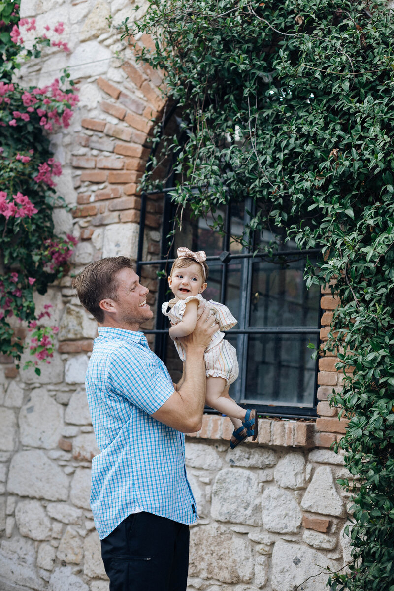 Anthony holding Parker up high in Turkey.