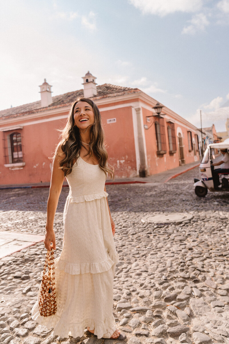 Adriana Maria travel and fashion influencer in Antigua Guatemala