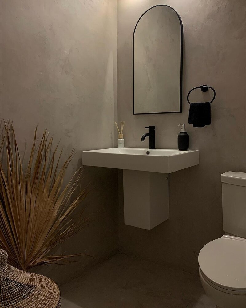 Interior design organic style bathroom