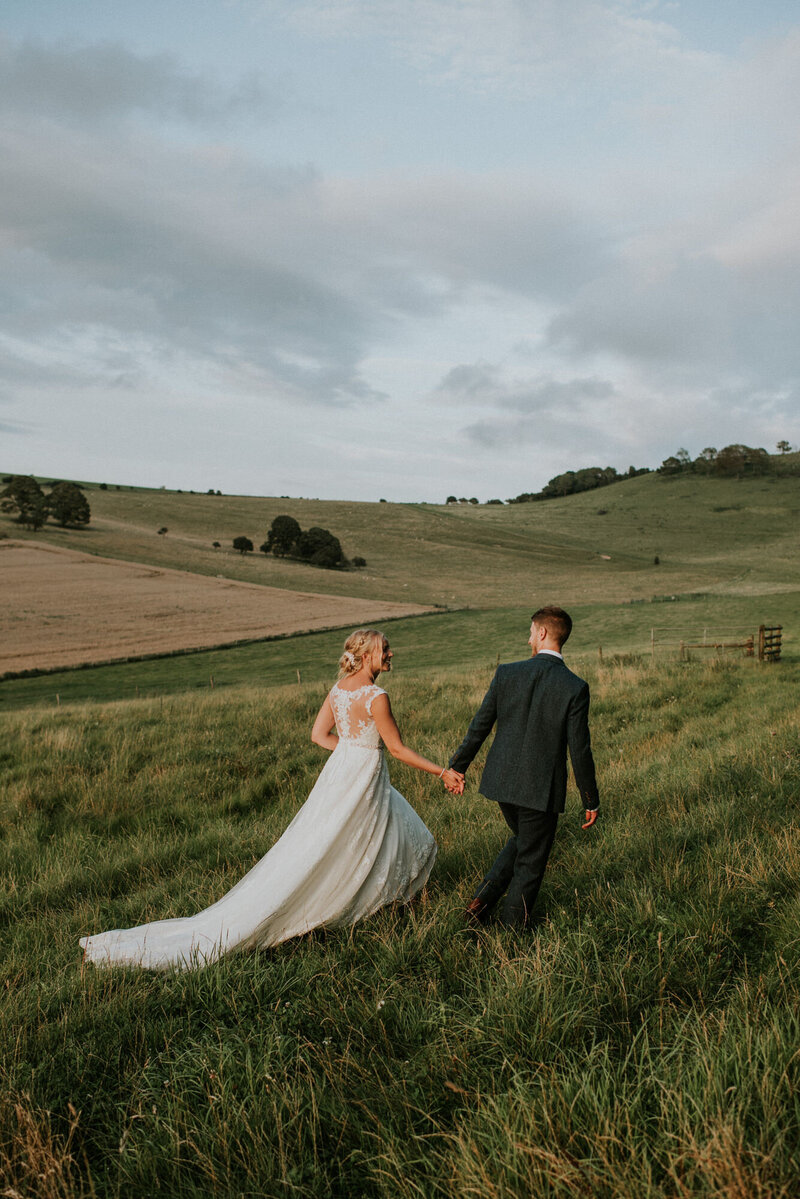 Bride and Groom in rural photoshoot