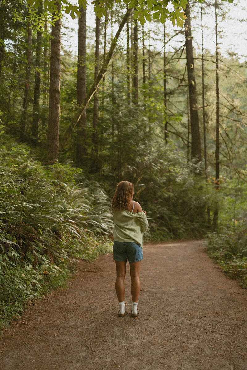 girl standing near pond in Eugene, Oregon