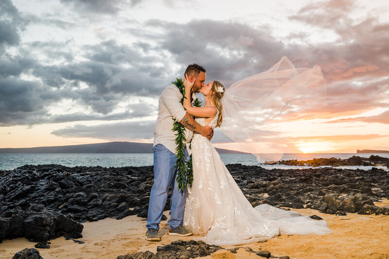 Makena Cove Sunset Beach Wedding
