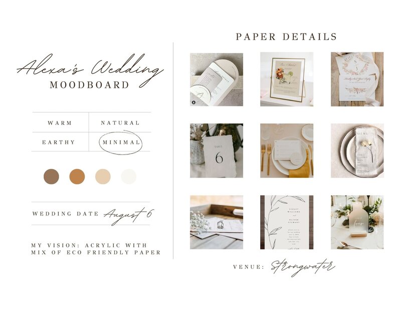 Digital moodboard to easily customize to plan your wedding