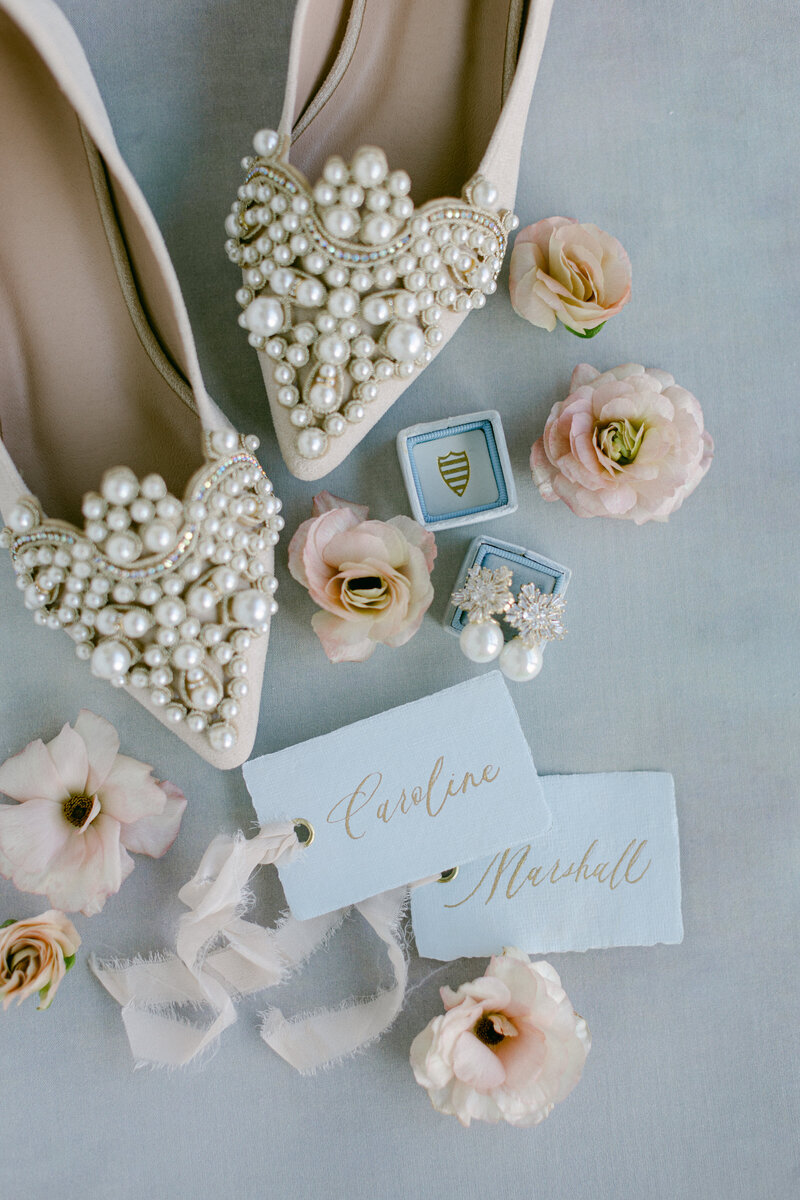 European linen mat for styling soft-toned wedding details and invitation suites