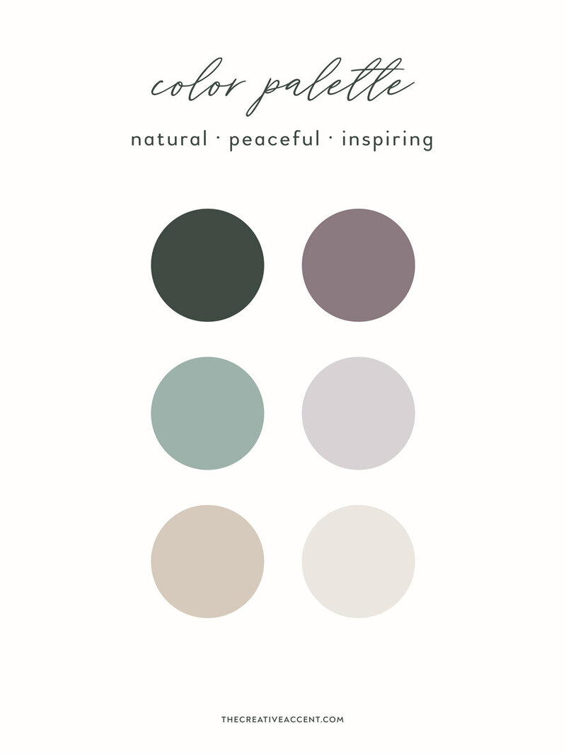 soft, natural color palette for organic brand