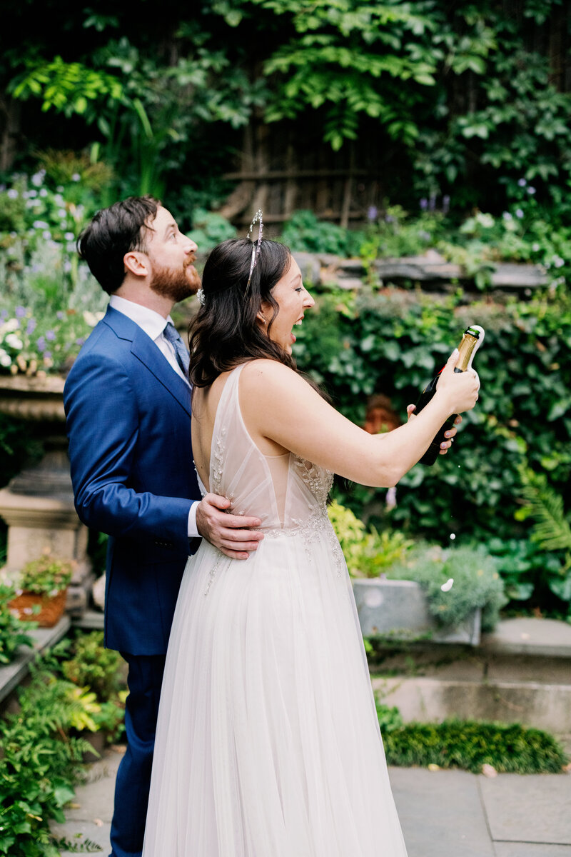 Cute bridal details of Intimate Micro Wedding styled shoot of wedding bouquet, bridal shoes, and boutonniere