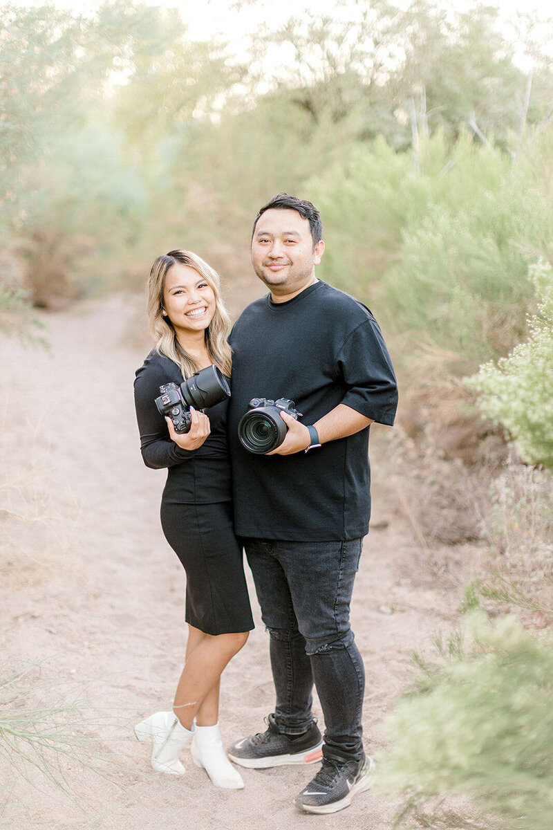 Husband and wife wedding photo + video team