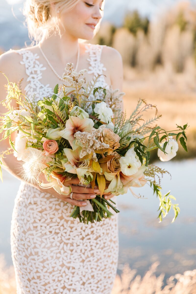 Bridal bouquet in Jackson Hole Wyoming