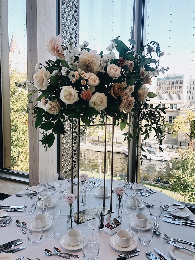 Tall centrepieces | National Arts Centre | Frid Events | Brittany Frid | Ottawa Florist