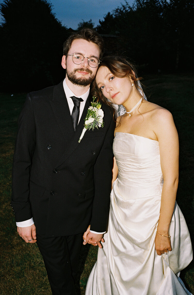 35mm direct flash couple portrait