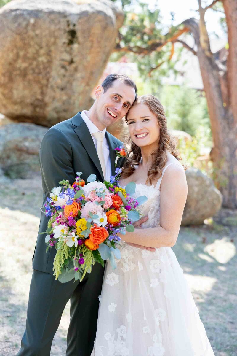 fall wedding Colorado couple
