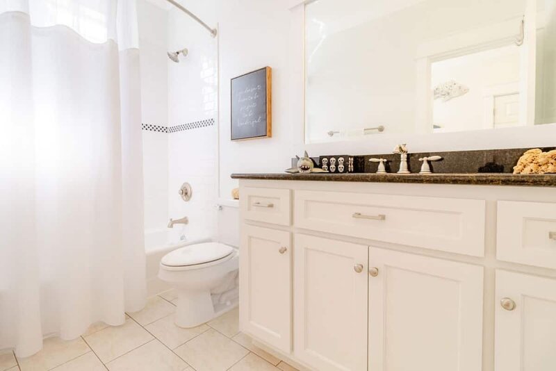 white double sink vanity