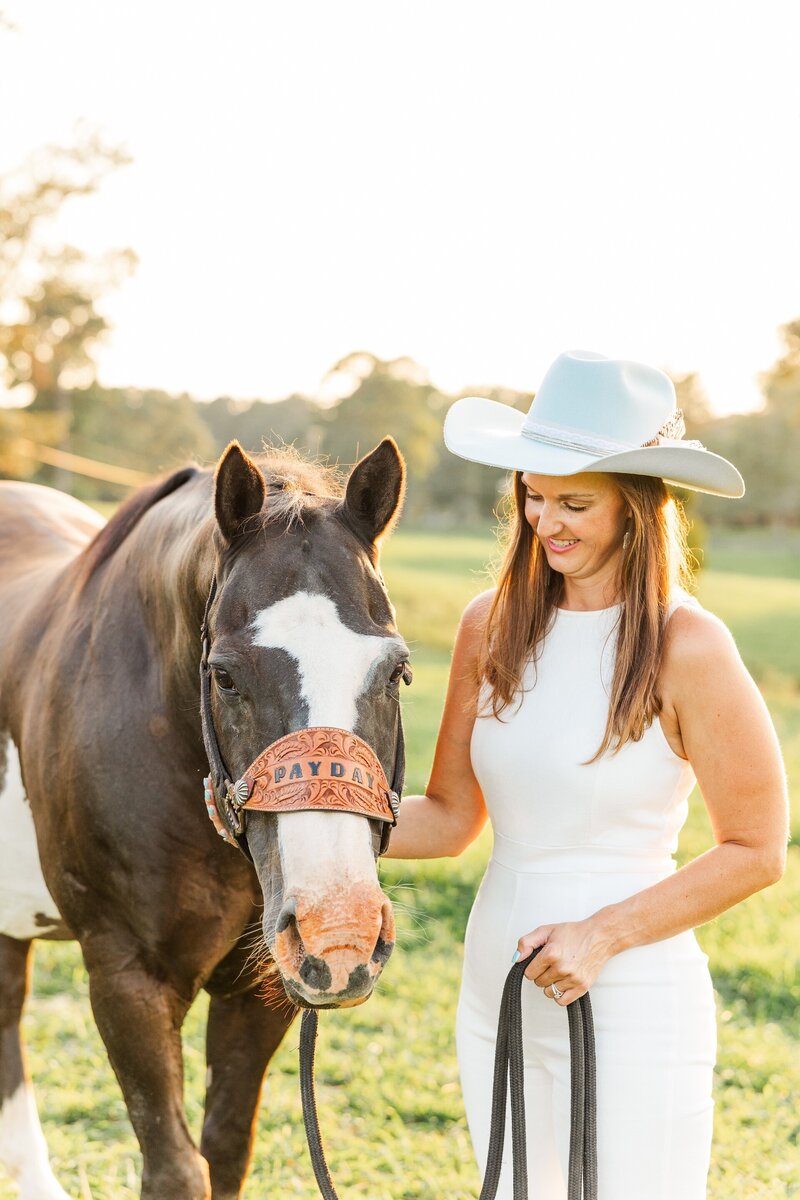 a girl working with her horse