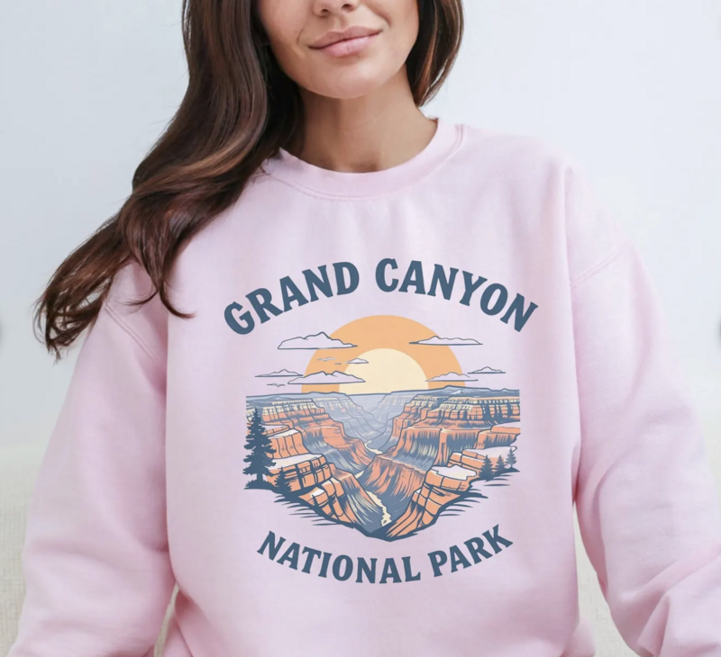 Grand Canyon National Park Sweatshirt - Light Pink