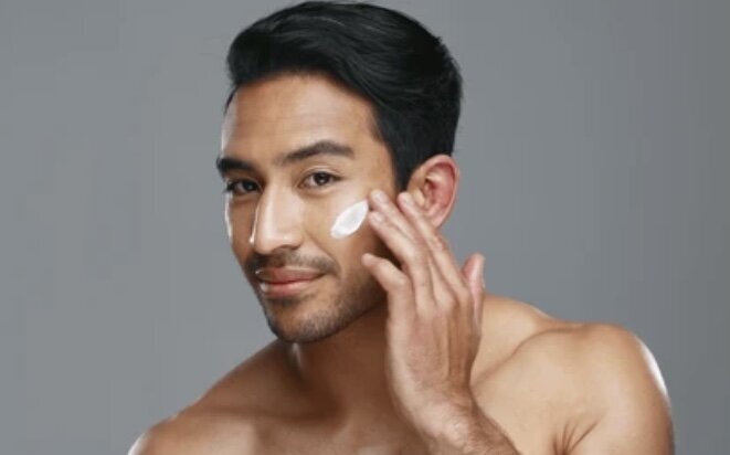 Man with Maximus face cream