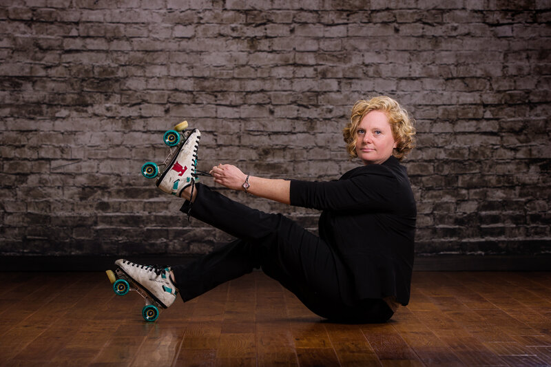 Roller Derby Inspired Headshot in a professional studio