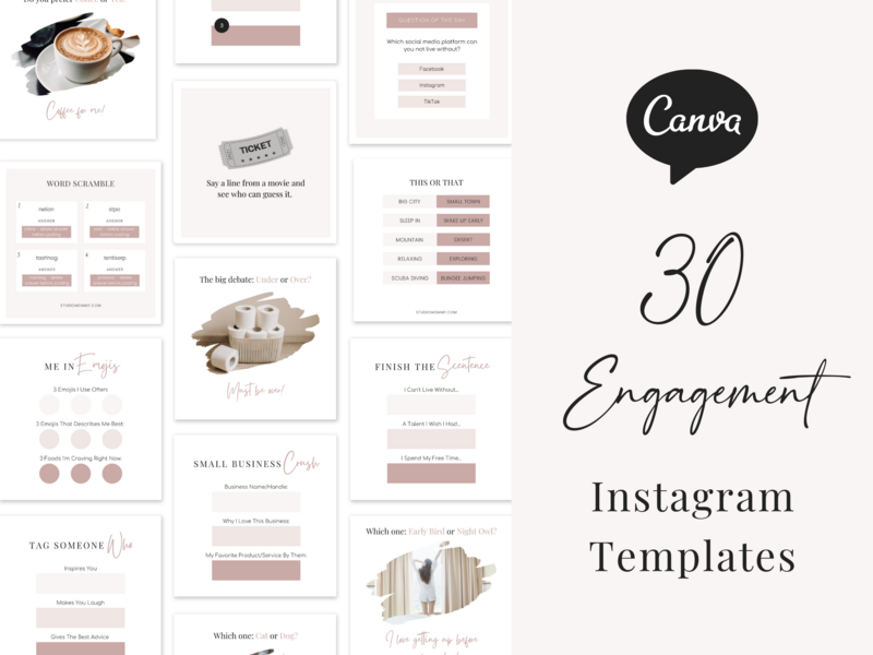 Engagement Instagram Post, Instagram Post Templates, Canva Instagram Template, Instagram Post Template Canva