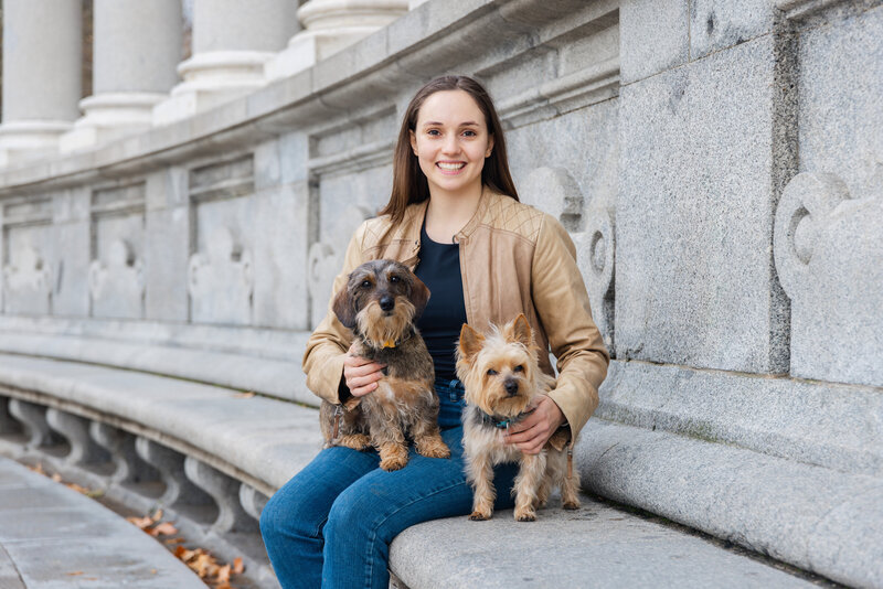 Aliza with Her Dogs in Spain