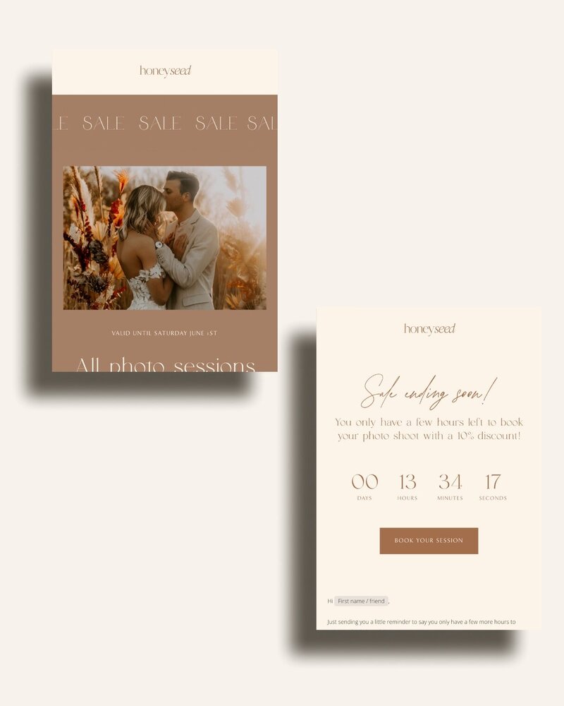 Boho Flodesk email templates for photographers Honey Seed 7