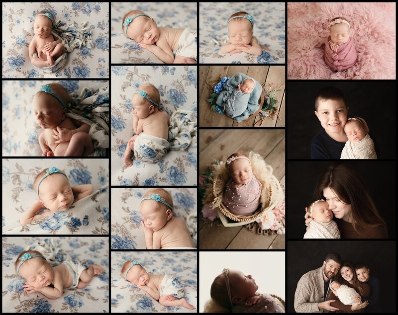 collage of newborn photo's