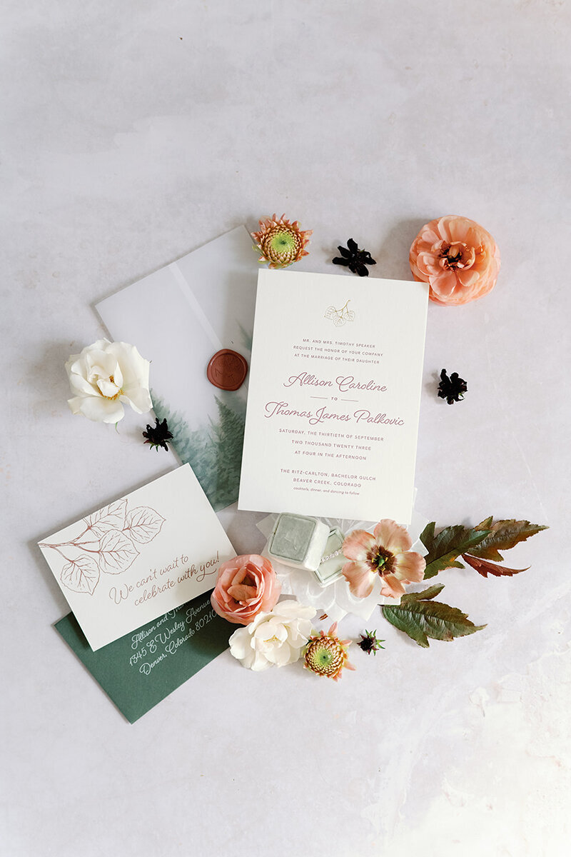 Fall Aspen Leaf Wedding Invitation 3