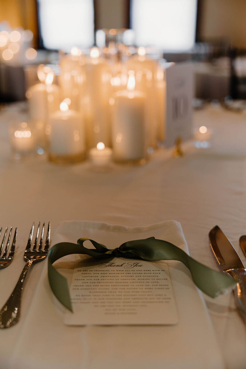 Indiana_Michigan_Wedding Planner_Ana Pierson Photography_Eagles Theatre_Wabash Indiana_Reception_Wedding Decor_Candlelit_Cutlery