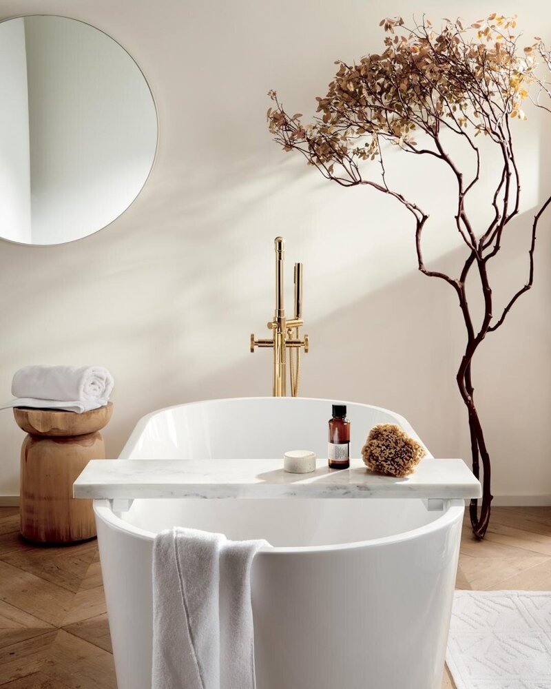 White Marble Bath Caddy