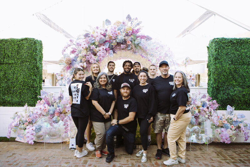 pink Baby Shower balloon installation