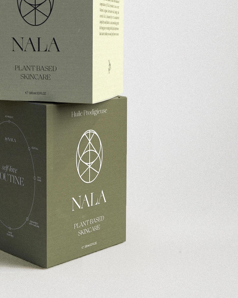 Nala is a premium skincare brand built on a foundation of geometric design and a commitment to self-love. With a holistic approach to beauty, Nala embraces mindfulness and promotes inner harmony. The brand's packaging designs reflect a concept of geometric balance, adding sophistication to its luxurious and conscious skincare products.