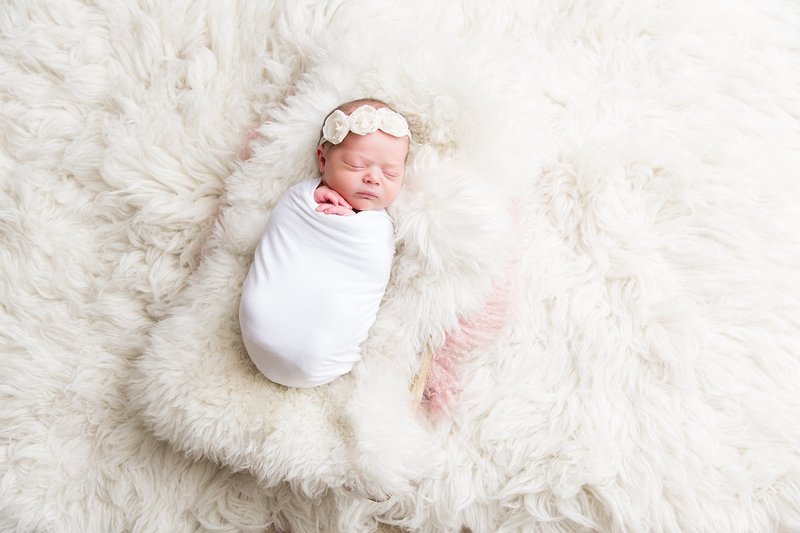 baby girl white wrap white fur