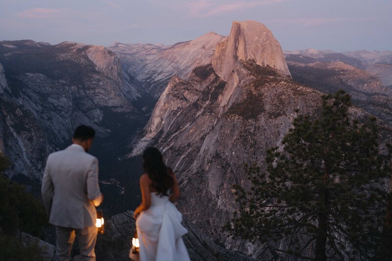bride and groom ceremony at redwoods