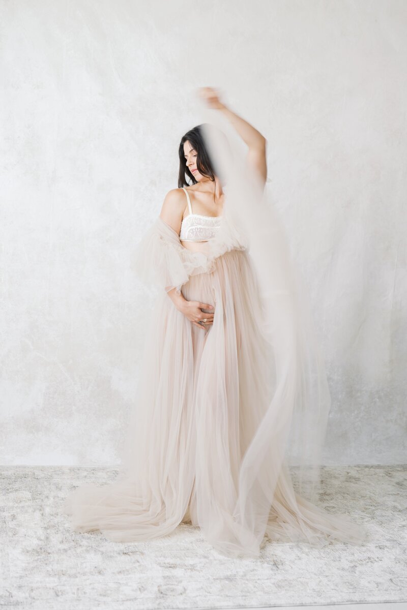 Studio Maternity Photos taken in Fort Worth, Texas.