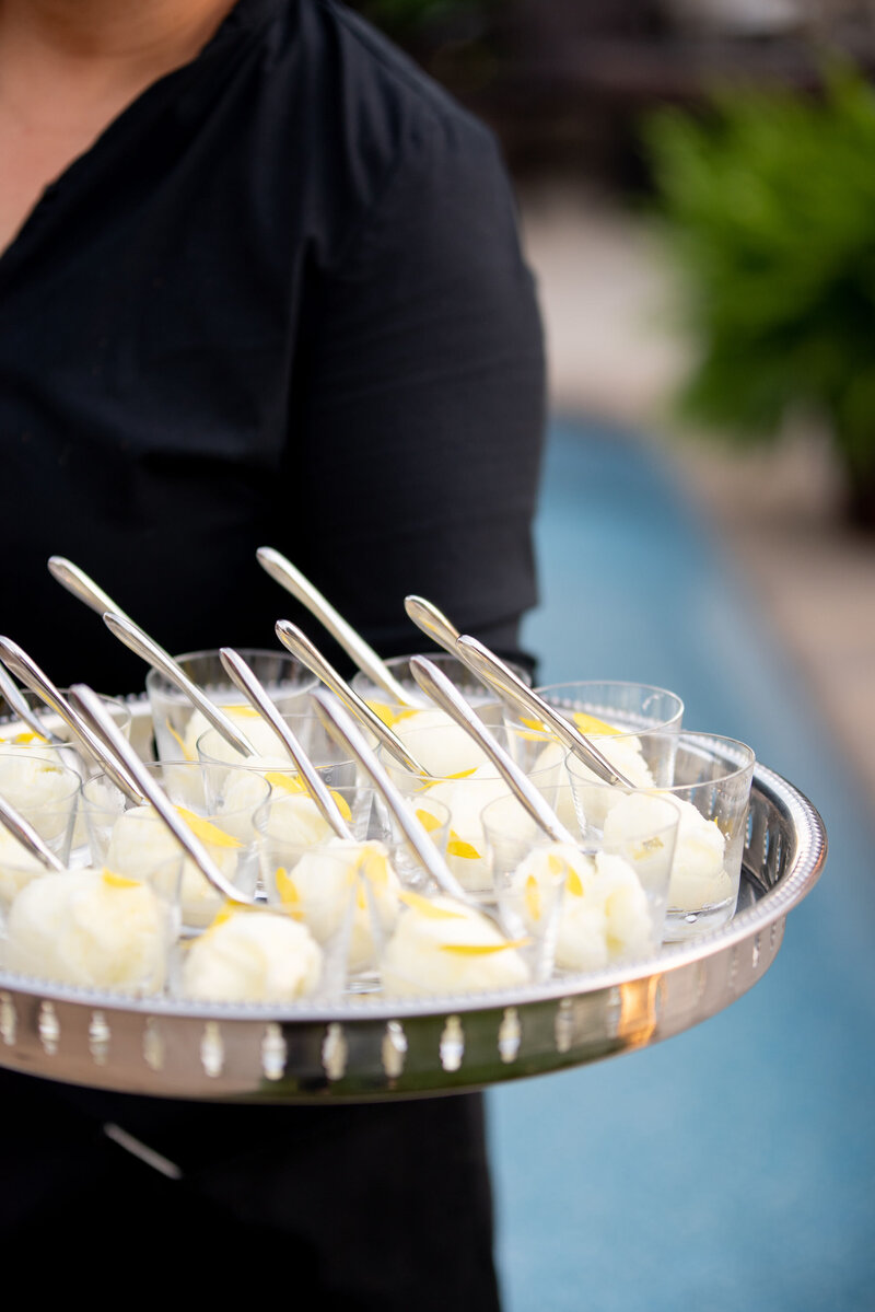 Appetizers at wedding recption