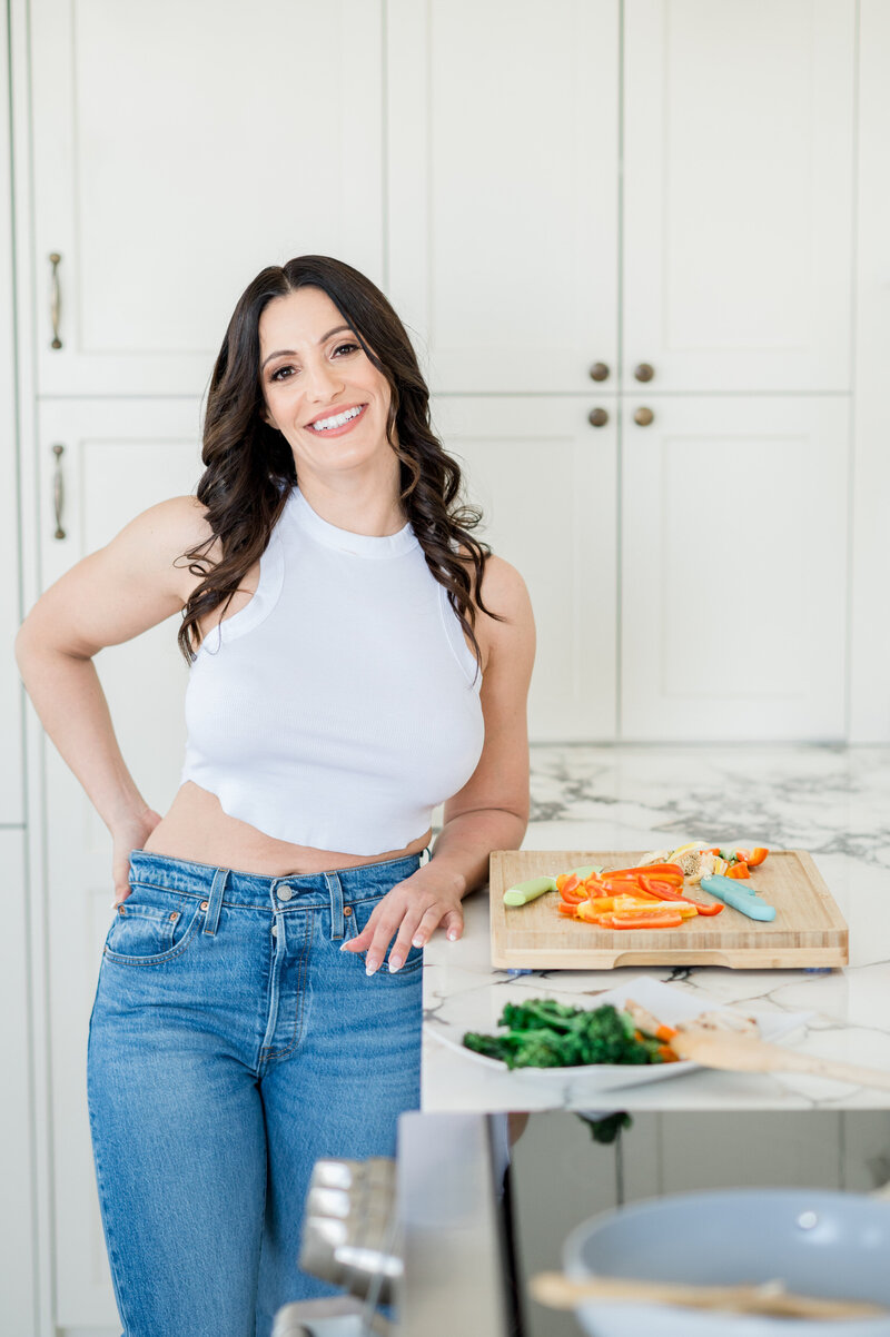 Certified Personal Trainer and Nutrition Coach Christina Pirolli eating healthy food