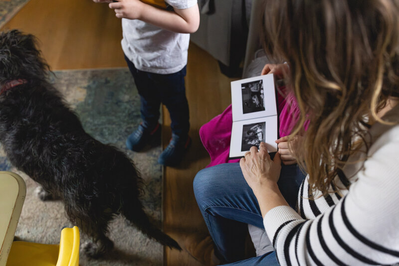 At home documentary maternity photo session in Washington, DC
