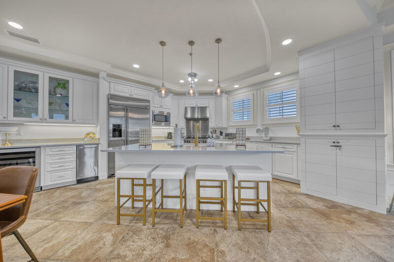 gourmet kitchen with large island