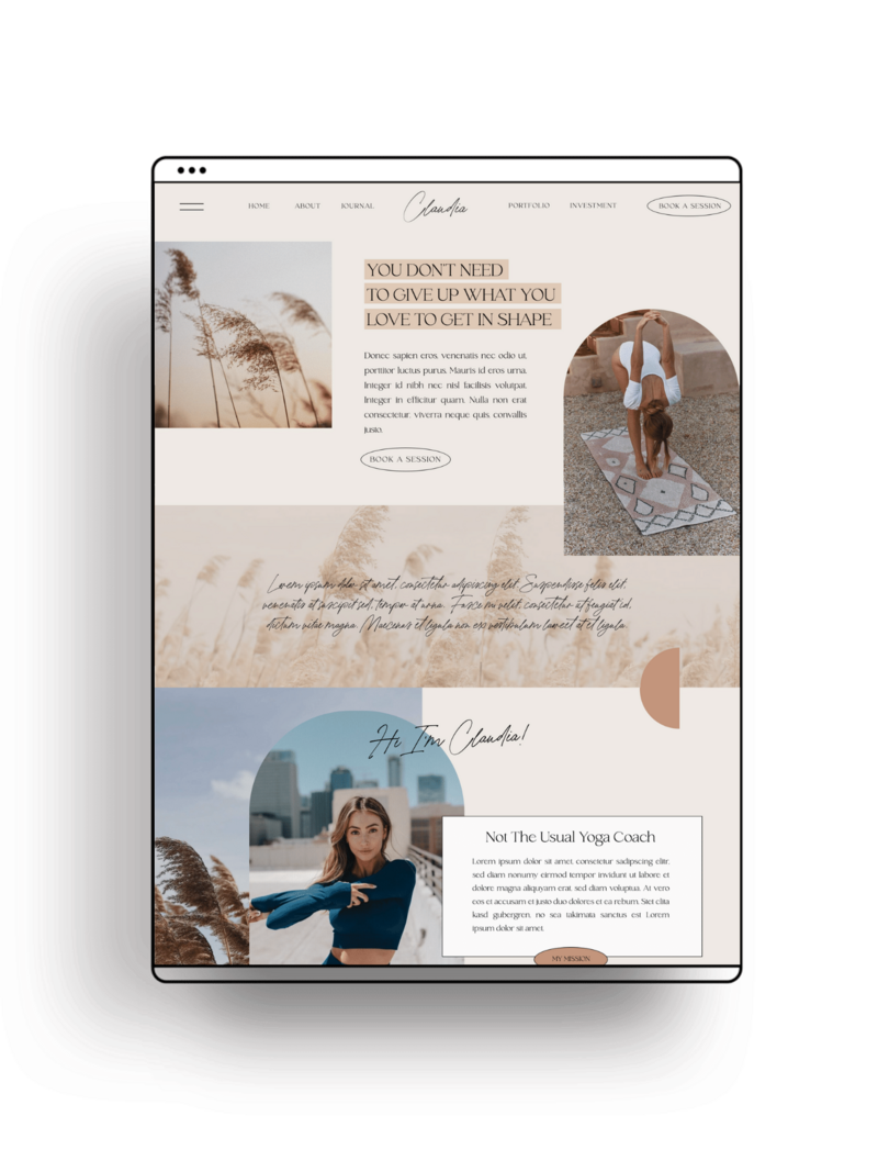 bohemian showit website template for coaches, photographers and creatives