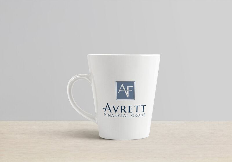 Logo mockup on coffee cup for finance business